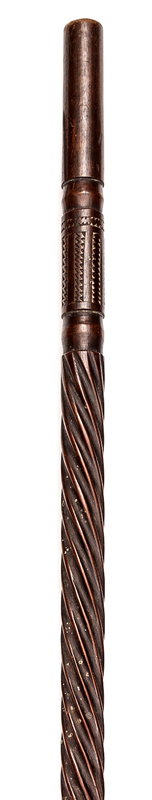 A South Sea Island’s chief’s polished darkwood staff, of slightly tapering form, nicely carved