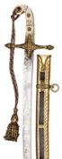 A George IV officer’s mameluke sword of The 15th (or the King’s) Light Dragoons (Hussars), curved,