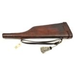 A better than average leather leg-o-mutton gun case, for DB gun with up to 30” barrels, with leather