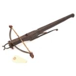 A well made functioning toy crossbow in the 16th century style,  17” overall, span of steel bow 12”,