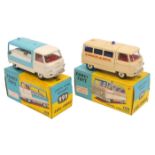 2 Corgi Toys. Commer Ambulance (463). An example in cream with red seats and blue rear windows (no