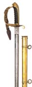 A good late Victorian 1845 pattern infantry field officer’s sword of the Chatsworth Rifles, almost