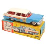 Corgi Toys Plymouth –U.S. Mail (443). In mid blue and white livery, with red interior, poster and