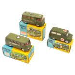 3 Corgi Toys military vehicles. U.S. Military Police Truck – With flashing light (355). Volkswagen