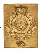 An 1843-55 officer’s rectangular gilt shoulder belt plate of The 49th (the Princess Charlotte of