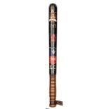 A painted wooden truncheon, bearing crown “V1R”, red rose, fleur de lys/lion on a blue/red shield