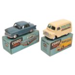 2 Corgi Toys. R.A.F. Standard Vanguard (352). In RAF blue with markings front and rear. Plus a