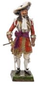 A well detailed continental painted porcelain figure of an “Officer, 3rd Guards 1660”, in full
