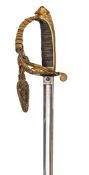 A Victorian infantry field officer’s 1845 pattern levée sword, slender , very slightly curved,