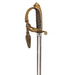 A Victorian infantry field officer’s 1845 pattern levée sword, slender , very slightly curved,