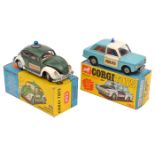 2 Corgi Toys. Volkswagen European Police car (492). In dark green and white Polizei livery. Plus a