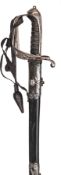 An East India Company officer’s sword, of 1822 infantry officer’s type, plain pipe backed blade, 30”