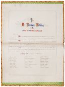 An interesting hand written address to Mr. Thomas Webley on the occasion of his marriage in 1862,