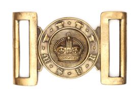 A scarce post 1902 OR’s brass WBC of the Malay Straits Volunteer Rifles,  crown to centre with