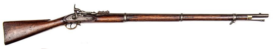 An Indian made .577” Snider 3 band military rifle, 55” overall, barrel 36½”; the breech, tang and