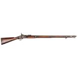 An Indian made .577” Snider 3 band military rifle, 55” overall, barrel 36½”; the breech, tang and