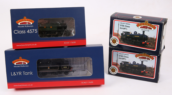 4 Bachmann Branch-Line OO gauge steam locomotives. A BR (Ex L&YR) (Lancashire and Yorkshire Railway)