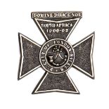 An officer’s darkened Maltese Cross busby badge of the 2nd City of London Rifles, polished
