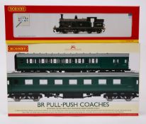 2 Hornby Railways items. BR ‘Pull-Push’ coaches (R4534). Comprising Maunsell open 2nd coach and a