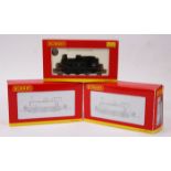 3 Hornby Railways locomotives. 2x BR class 14xx 0-4-2 tank locomotives  - (R3027) RN 1444 and (