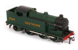 A scarce Hornby-Dublo class N2 0-6-2 tank locomotive. In Southern green livery, RN 2594. An