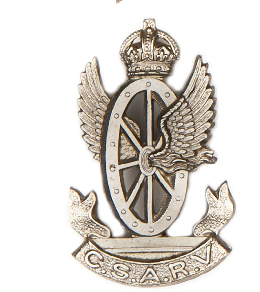 A good OR’s WM cap badge of the Central South African Railway Volunteers, worn 1902-1913. VGC, a