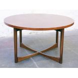 A McIntosh round teak coffee table. Diam.84cm H46cm