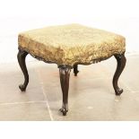 An early Victorian mahogany stool. W52cm D52cm H43cm