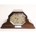 A 1930s Westminster chime mantel clock presented to Roger Wignall. Leyland Urban District Council.