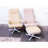 A matched pair of reclining chairs by Skoghaug Industri Norway