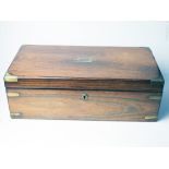 A 19th Century brass mounted writing box. L50cm