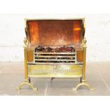 A Belling & Co brass electric fire (display only). Circa 1920. L77cm