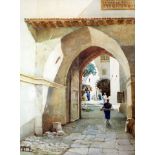 Rappini. A pair of watercolours. North African Egyptian scenes. ÔFountain in a Street, CairoÕ and