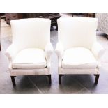 A pair of 19th Century upholstered armchairs. H85cm