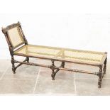 An oak and bergere day bed. L163cm