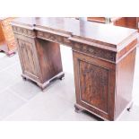 A mahogany pedestal sideboard. L189cm