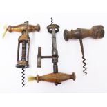 Two Vic rack and pinion corkscrews together with a Vic Codd opener corkscrew