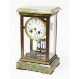 A French onyx and gilt brass mantel clock. H28.5cm