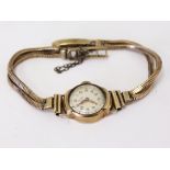 A ladies 9ct gold Record wristwatch. Gross wt. 18.3g