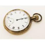 A Waltham gold plated pocket watch. Diam. 5cm.