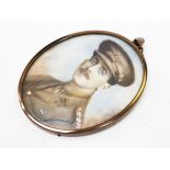 A miniature portrait of a WWI soldier. L9cm