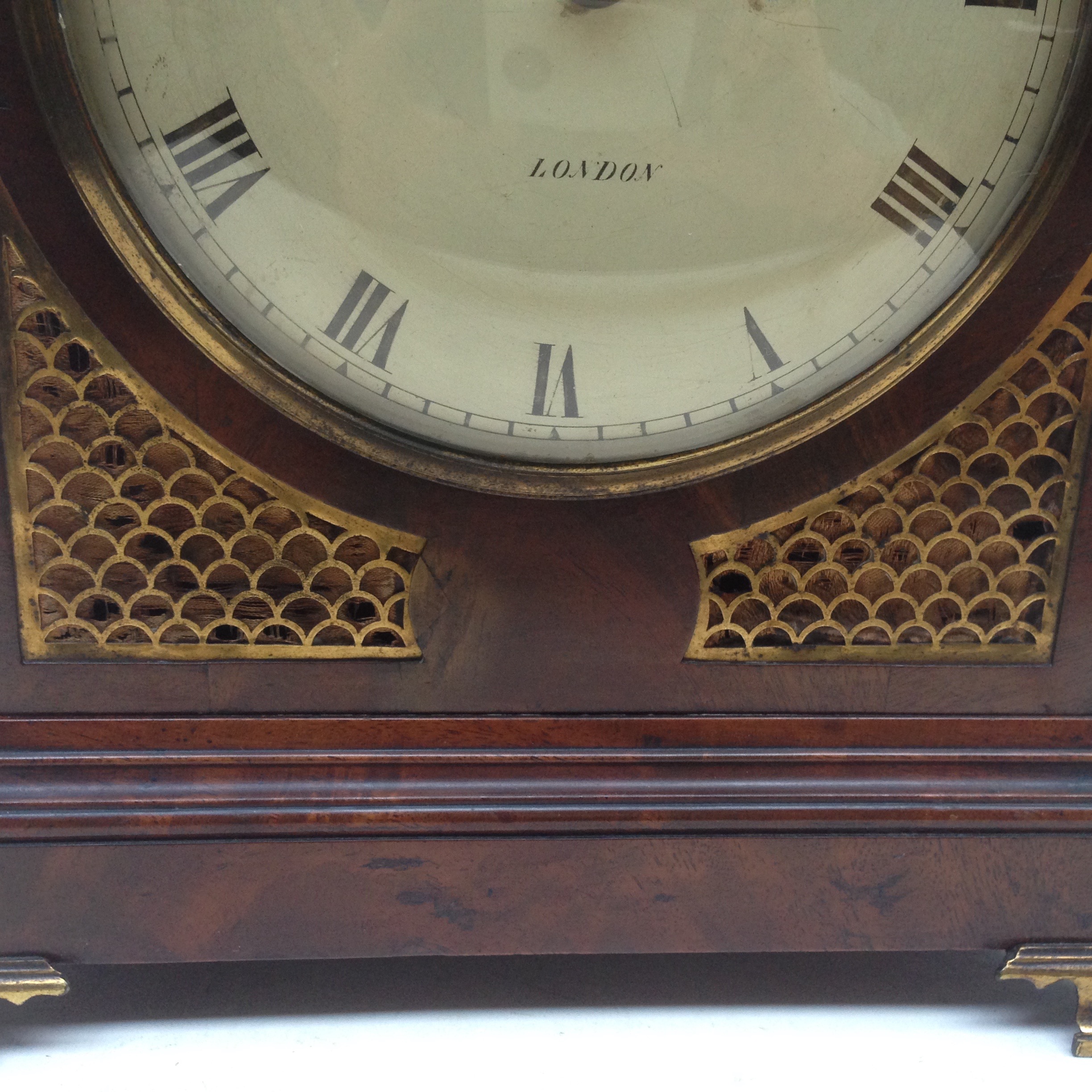 A George III domed bracket clock by James Duncan having painted dial with chime/silent lever, the - Image 20 of 25