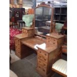 A good quality Victorian burr walnut dressing table. H182cm