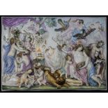 A 19th Century Italian relief porcelain plaque "Spring" after Massimiliano Soldani-Benzi. 60.5cm x