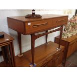 A G-Plan two drawer teak side table. L106cm