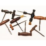 A group of nine 19th Century/20th Century corkscrews