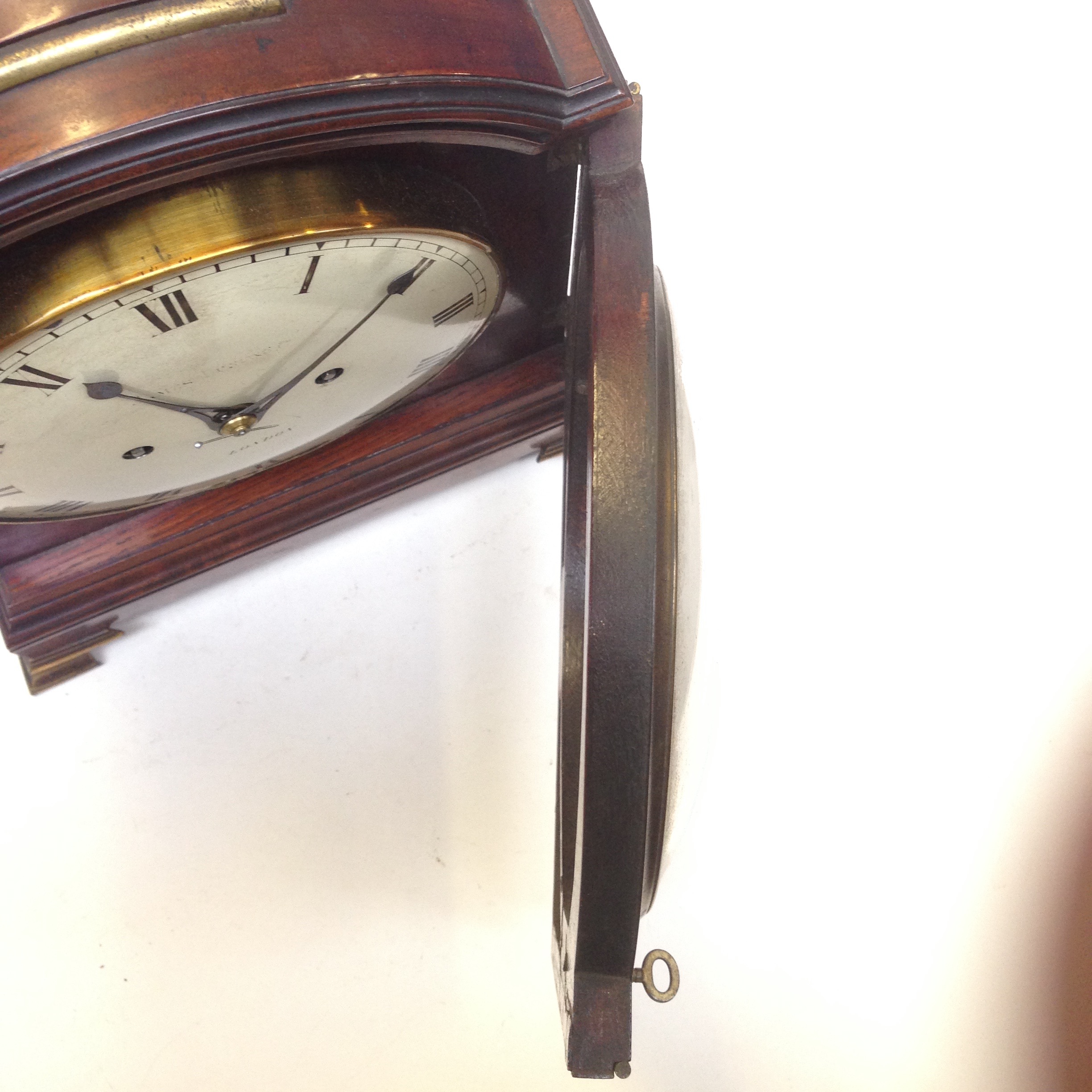 A George III domed bracket clock by James Duncan having painted dial with chime/silent lever, the - Image 23 of 25