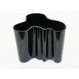 Alvar Aalto for Iittala. A black cased glass vase. H16.5cm. Condition - good, very small chip to rim