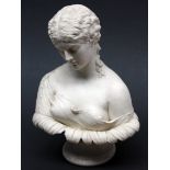 A parian ware figure stamped "Art Union of London 1884". H33cm. Condition - large chip to front