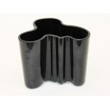 Alvar Aalto for Iittala. A black cased glass vase. H12cm. Condition - very good, no damage,